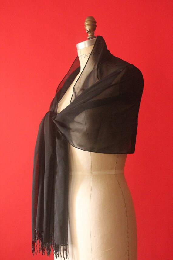 black sheer shawl