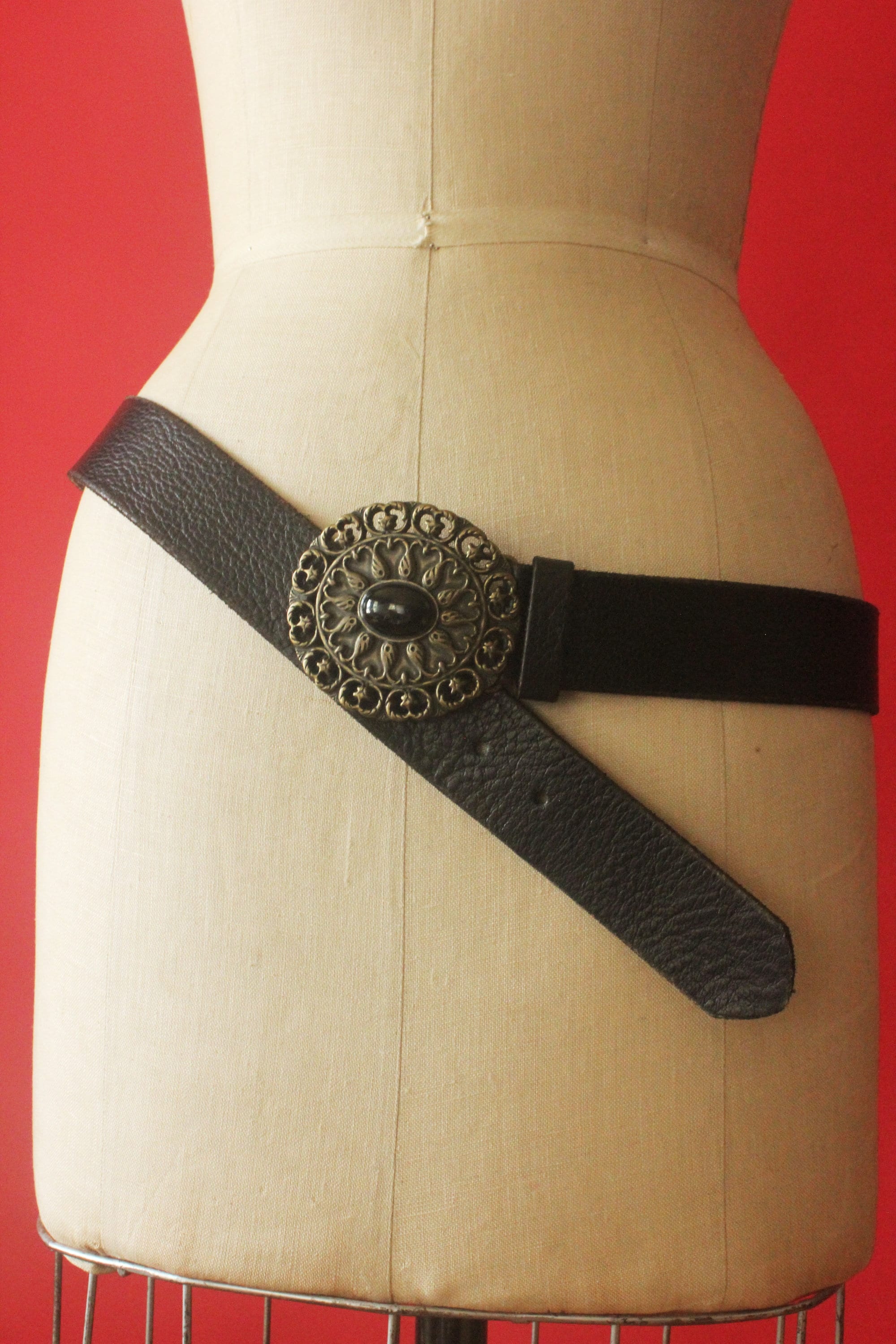 Y2k Style PU Leather Belt With Cross Metal Buckle - Trendy