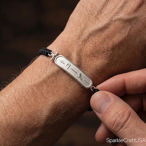 Handmade Ancient Egyptian Name Bracelet, Hieroglyphic Cartouche Name Bracelet, Egyptian Jewelry for Men, Egypt Name Jewelry, Men Bracelet