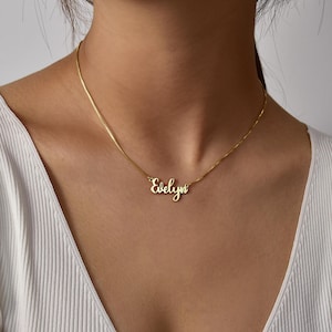 Personalised Name Necklace, 18K Gold Name Necklace, Birthday Gift for Her, Script Name Necklace, Minimalist Name Jewelry, Gift for Mum
