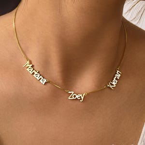 Multi Name Family Necklace, Children Names Necklace, Baby 3 Name Necklace, Mom Necklace, Dainty Gold Name Necklace, Minimalist Gift For Her