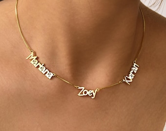 Multi Name Family Necklace, Children Names Necklace, Baby 3 Name Necklace, Mom Necklace, Dainty Gold Name Necklace, Minimalist Gift For Her