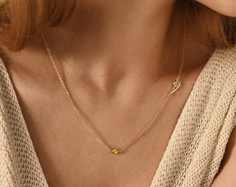 Colar com pedra de nascimento e asa de anjo, joia memorial, presente de condolências, presente de lembrança, colar para aborto espontâneo, colar para perda de bebê, presente para o dia das mães