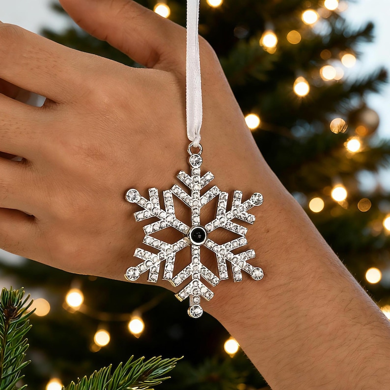 Memorial Photo Projection Ornament, Personalized Christmas Snowflake ...