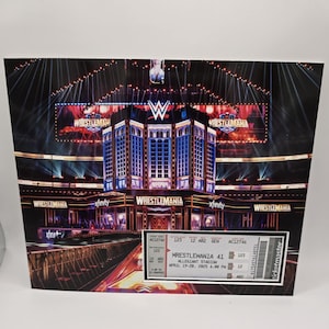 individueller Wrestlemania 41 Ticket-Stub 8x10 Passepartout-Board Display-Rahmen WWE