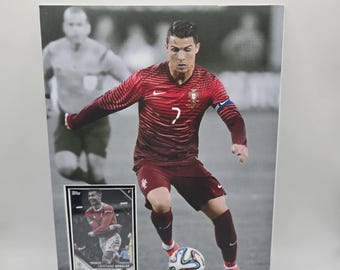 Cornice da parete con carte collezionabili Cristiano Ronaldo 8x10, calcio, FIFA, Portogallo, Manchester United, Real Madrid