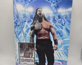 WWF WWE Roman Reigns 8x10 Cornice per carte da wrestling, espositore da parete Big Dog Tribal Chief Royal Rumble Wrestlemania