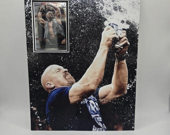 WWF WWE Stone Cold Steve Austin 8x10 Cornice per carte da wrestling, esposizione artistica da parete Royal Rumble Wrestlemania