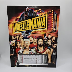 individueller Wrestlemania 41 Ticket-Stub 8x10 Passepartout-Board Display-Rahmen WWE