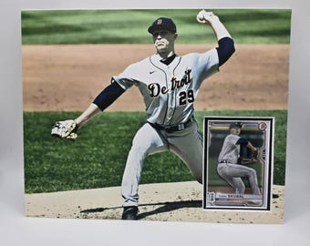 Esposizione di biglietti da visita con cornice da parete 8x10 dei Detroit Tigers Tarik Skuball