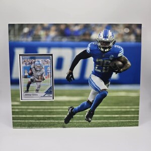 Detroit Lions Jahmyr Gibbs 8 x 10 voetbalkaart frame kunst aan de muur