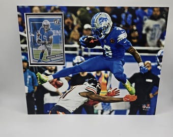 Cornice da parete con carta da football dei Detroit Lions Jameson Williams 8x10