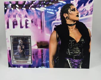 Cornice per carte da wrestling WWF WWE Rhea Ripley 8x10, espositore da parete Royal Rumble Wrestlemania