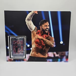 WWF WWE Jey Uso 8x10 Wrestling card frame wall art display Royal Rumble Wrestlemania