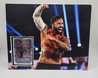 Cornice per carte da wrestling WWF WWE Jey Uso 8x10, espositore da parete Royal Rumble Wrestlemania