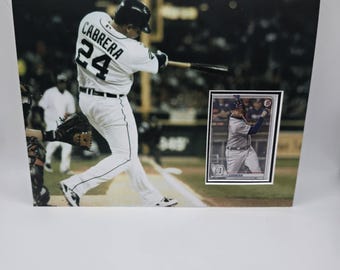 Cornice da parete con carta da baseball 8x10 dei Detroit Tigers Miguel Cabrera