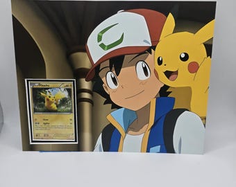 Cornice da parete per carte collezionabili Pokemon Pichu Ash 8x10