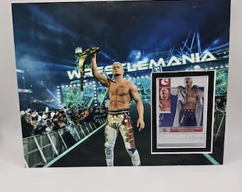 WWF WWE Cody Rhodes 8x10 Cornice per carte da wrestling da parete Royal Rumble Wrestlemania