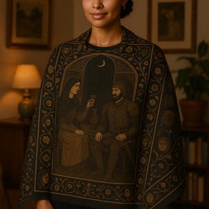 Fourth Khan of Shahnameh Shawl | Enchanted Feast | Persian Epic Scarf Series by Abraham Xerxes