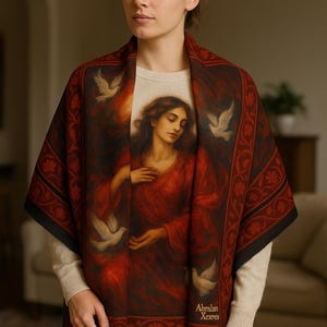 Valley of Love Mystical Shawl – Abraham Xerxes Collection | Persian Miniature Inspired Scarf
