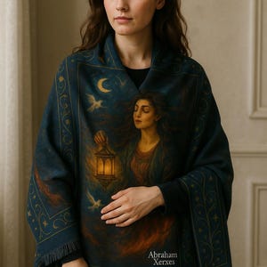 Valley of Quest Mystical Shawl | Abraham Xerxes Collection | Persian Miniature Inspired Scarf