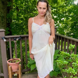 1950s Slip Dress Silk Lace - Vintage Slip Dress - 40s Silk Slip Dress Pink