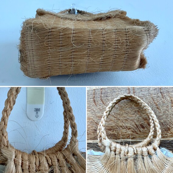 Rare Antique Jute Handbag - Mini Jute Handbag - V… - image 10