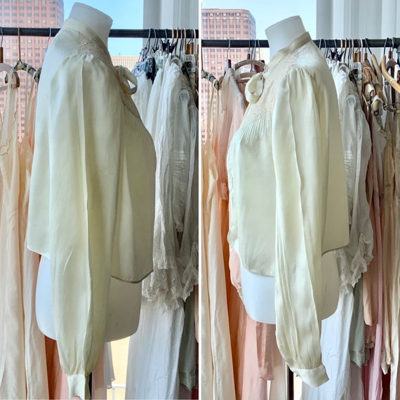 1950s Silk Bed Jacket - Vintage Bed Jacket - Silk… - image 4