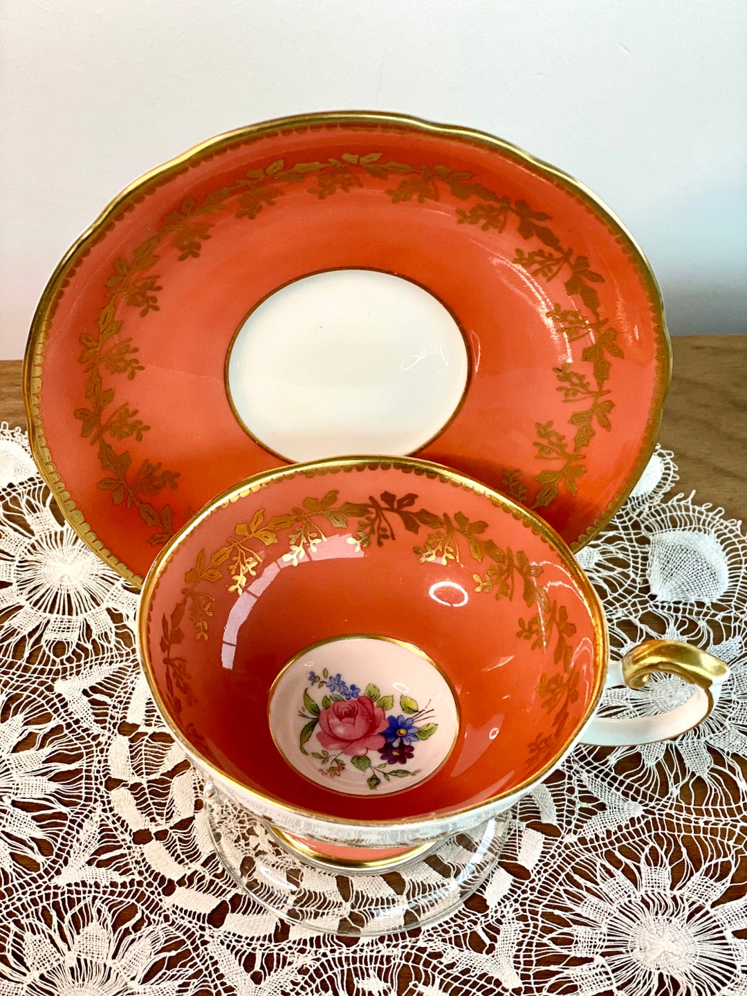 Aynsley Tea Cup and Saucer 50s Teas Cup and Saucer 1950s Tea Cup and
