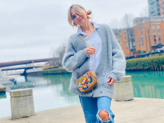 80s Cardigan - Mohair Cardigan - 90s Cardigan - Mo