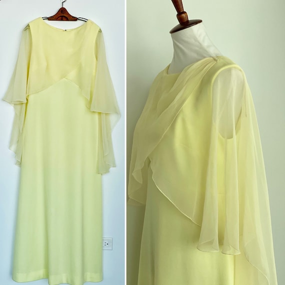 70s evening dress - 70s Maxi Dress - Vintage Yello