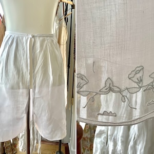 Antique Bloomers - Victorian Cotton Bloomers White - “Mamita” Bloomers
