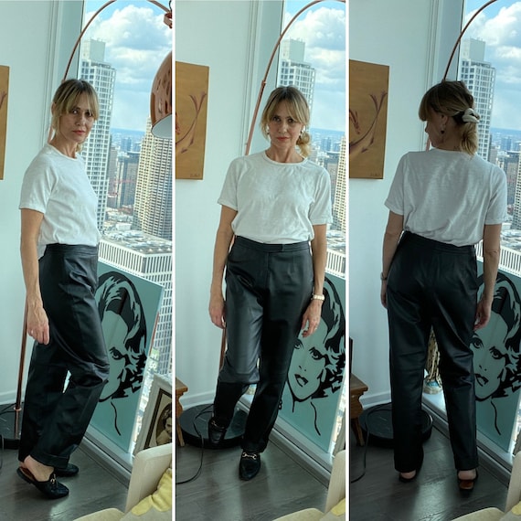 90s Leather Pants - 90s leather Trousers - Vintage