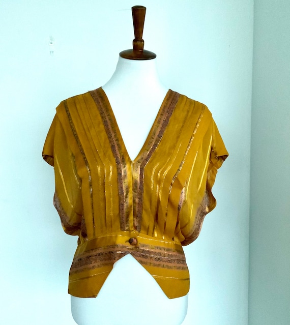 80s Elsa Serrano Silk Blouse . 80s Silk Blouse . Y