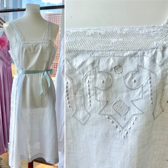 Edwardian Cotton Nightgown - Edwardian Slip Dress… - image 1