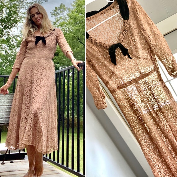 30s Evening Dress - 30s Dress - 30s Lace Dress - 3