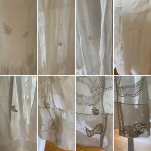 1910 Antique Cotton Nightgown: Edwardian Embroidered Dress, Size L image 10