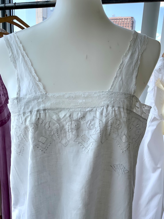 Edwardian Cotton Nightgown - Edwardian Slip Dress… - image 6