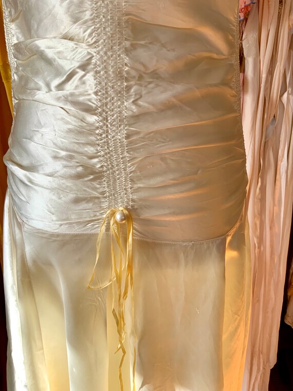 1920s Evening Dress - Vintage Satin Dress - White… - image 8