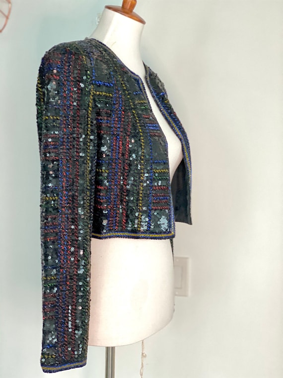 Vintage Sequin Bolero - Vintage Sequin Jacket - 70