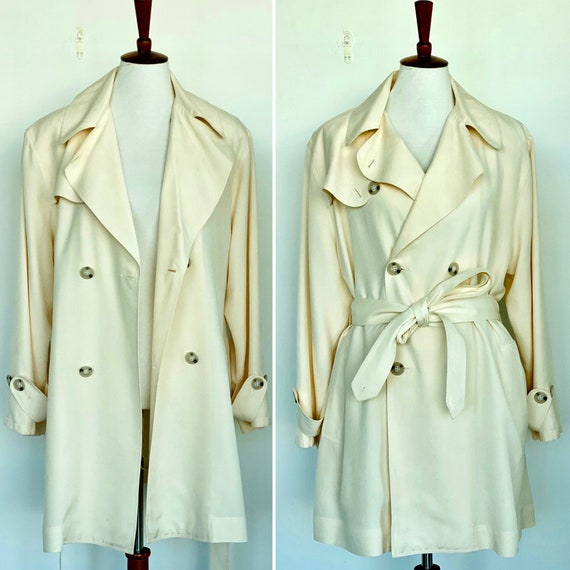 Go Silk Trench - Silk Trench - Light Coat - Cream