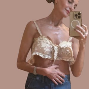 Antique Bralette Tulle Lace - Edwardian - Vintage bra - Antique Bra