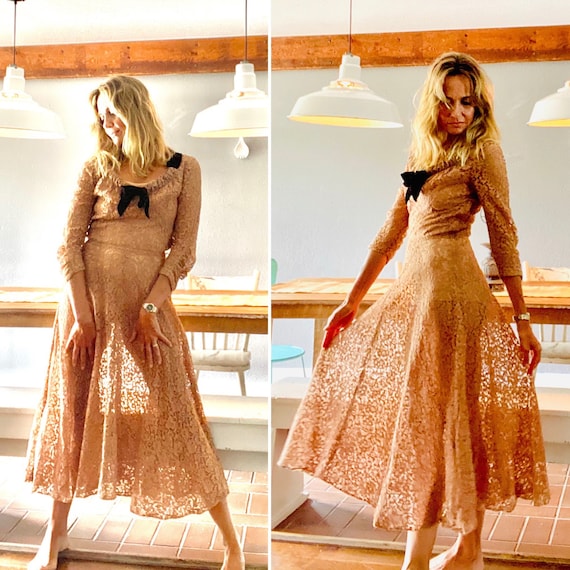 30s Evening Dress - 30s Dress - 30s Lace Dress - 3