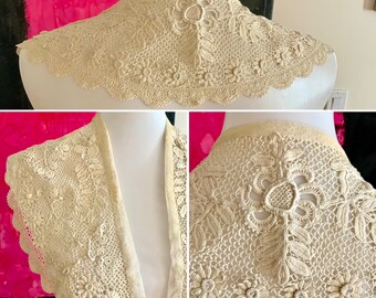 Antique Collar - Handmade Lace - Edwardian Collar