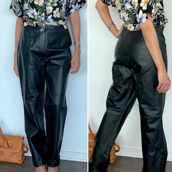 90s Leather Pants - 90s leather Trousers - Vintage