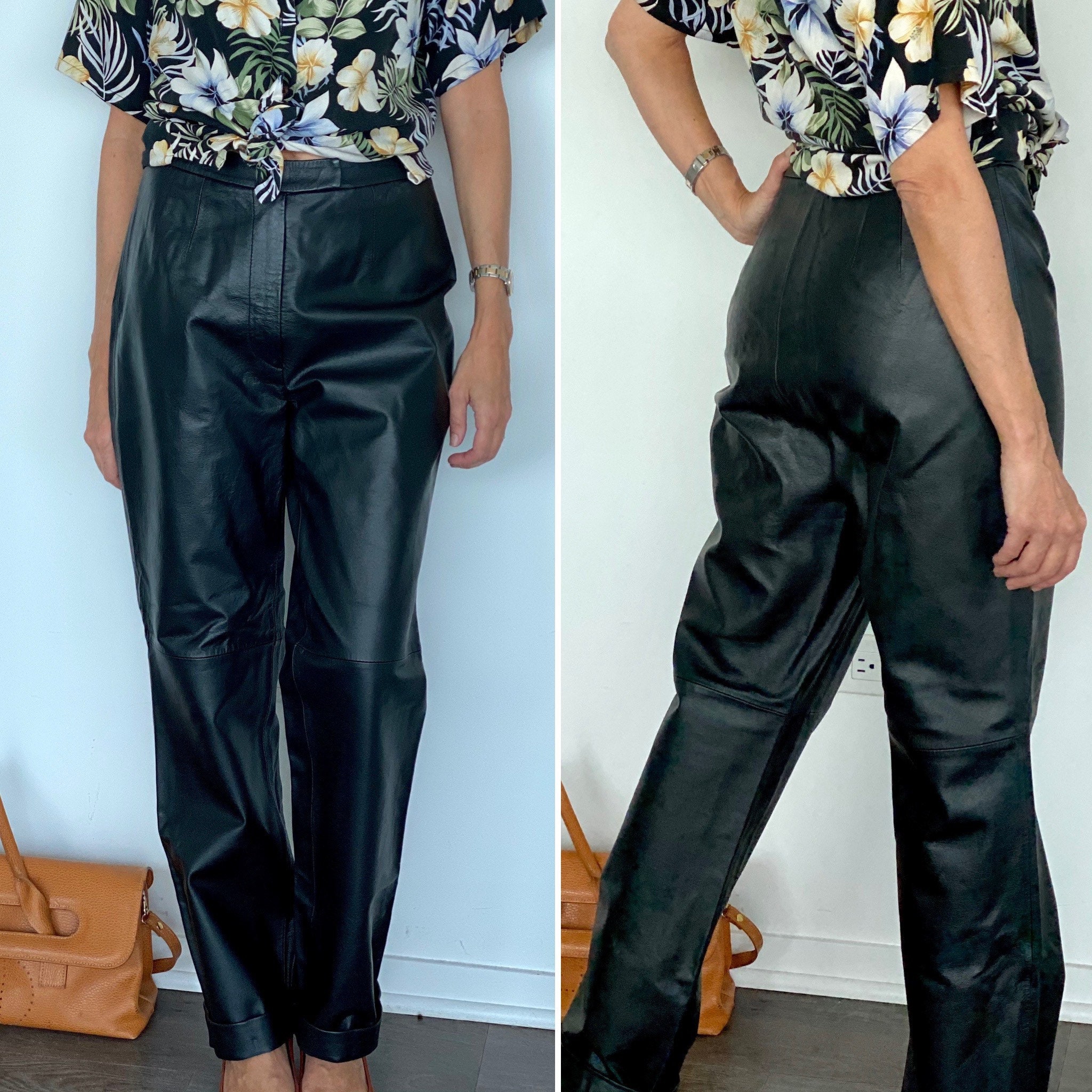 90s black leather pants â Cocobolo Shop | Black leather pants, Leather pants, Pants