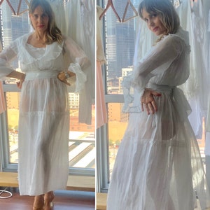 Edwardian Wedding Dress - 1919 Wedding Dress Cotton - M