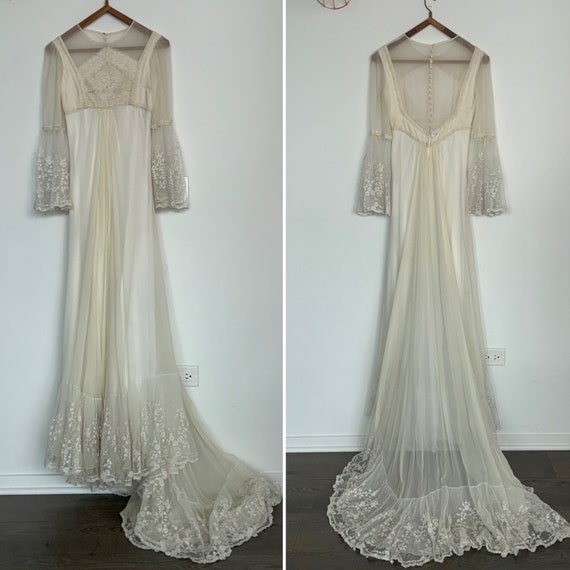 70s Wedding Dress - 1970s Wedding Dress - Vintage