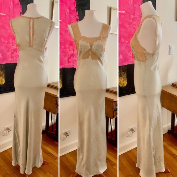 1950s  Nightgown Silk /  Lace - 50s Nightgown - B… - image 6