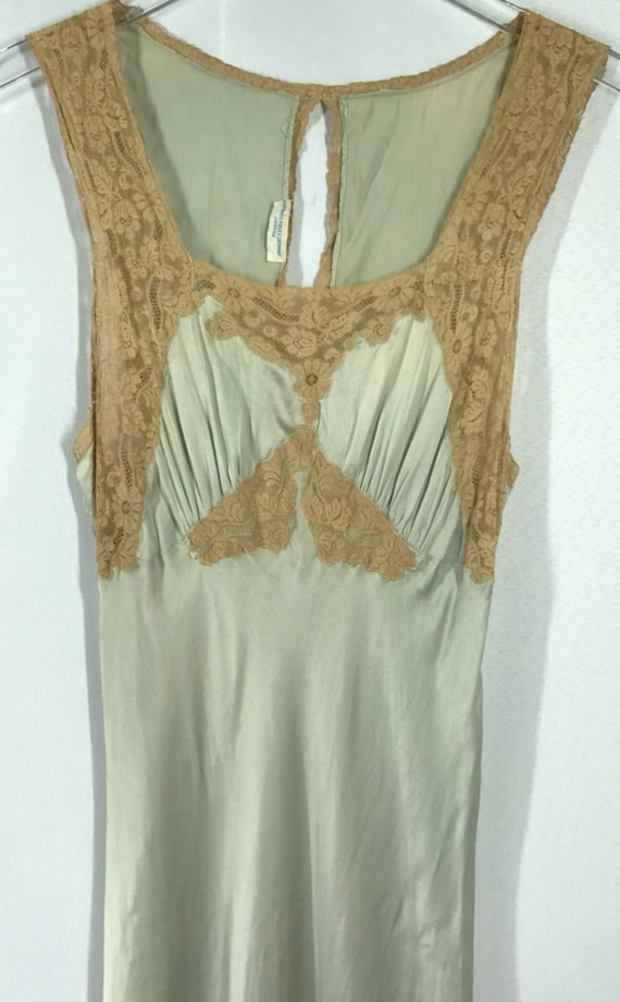 1950s  Nightgown Silk /  Lace - 50s Nightgown - B… - image 2